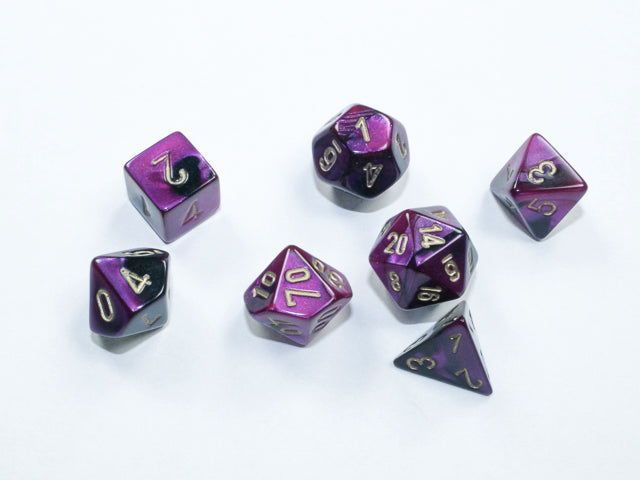Chessex Mini 7-Die Polyhedral Dice Set | Compact RPG Dice
