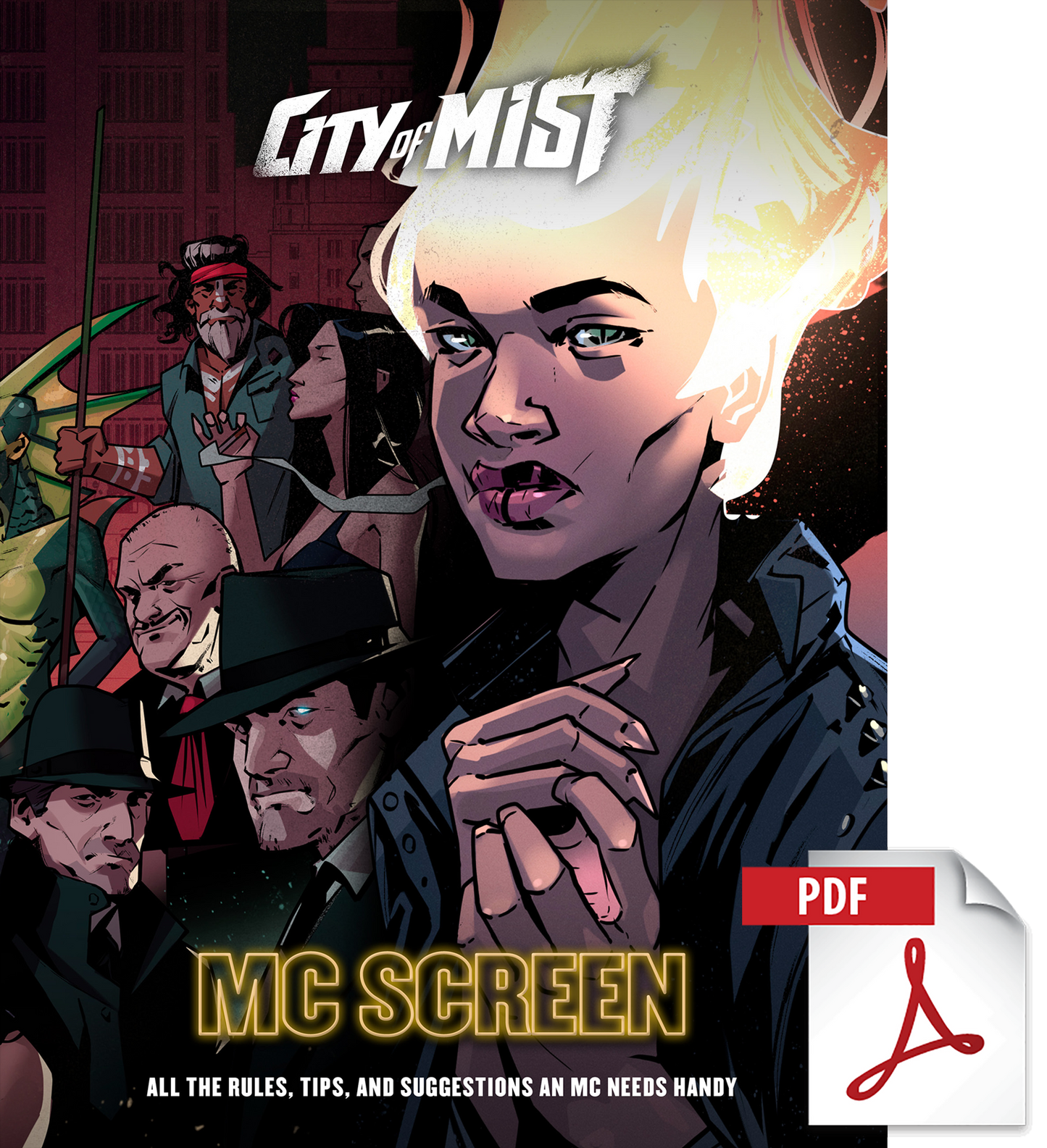 City of Mist MC Screen — 3-Panel Illustrated Game Master Screen