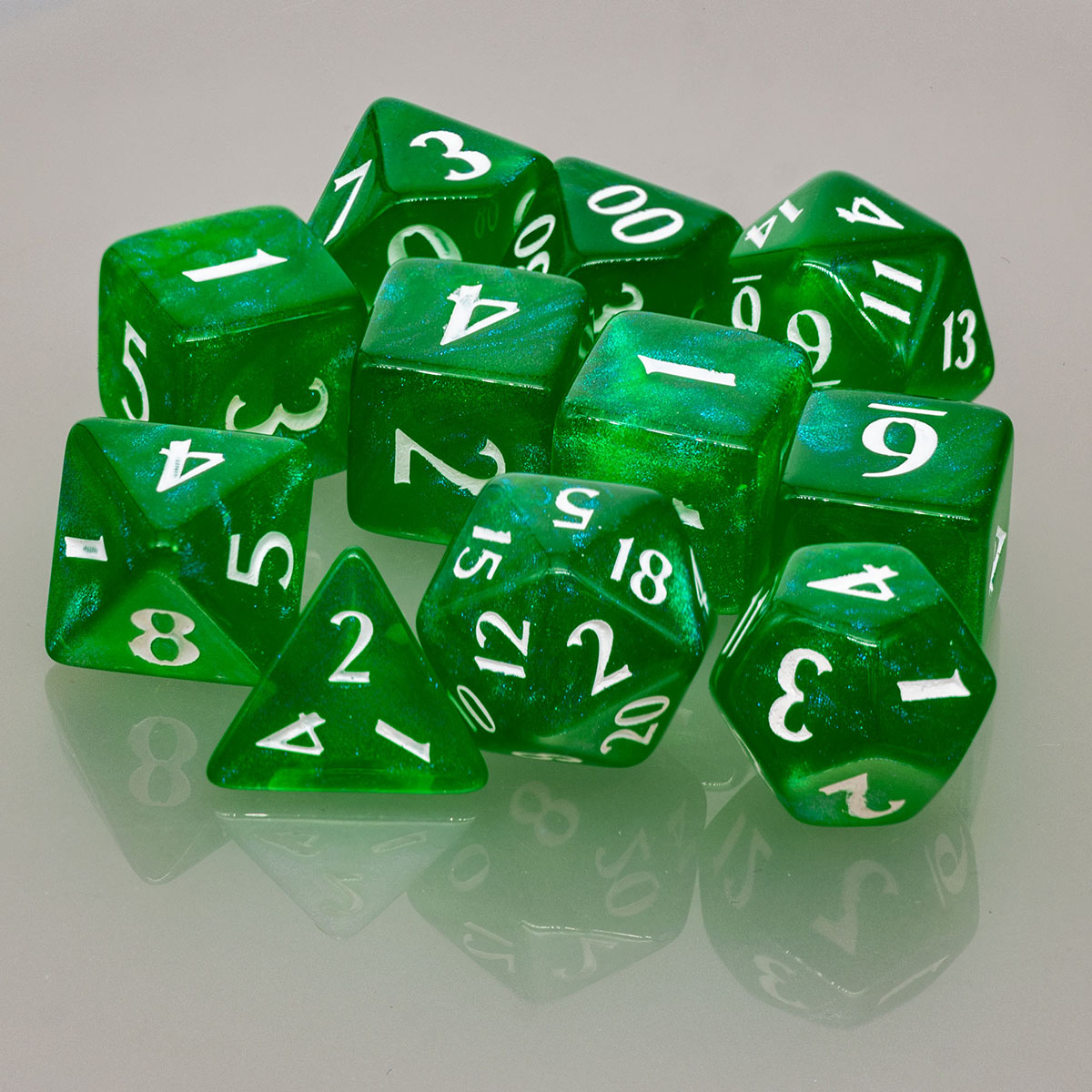ECLIPSE® Acrylic RPG Dice Set (11ct) - Forest Green