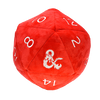 D20 Jumbo Plush Dice - D&D Red and White