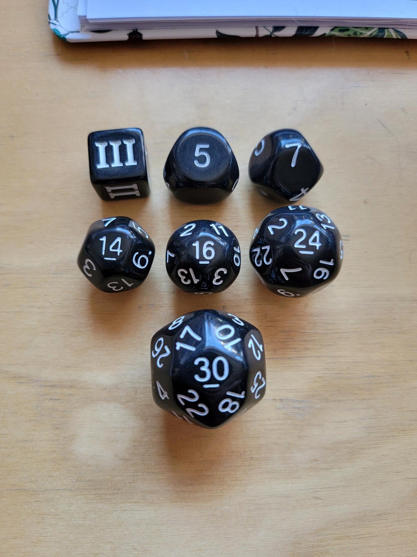 DCC Special 7 Dice Set - Black | Dungeon Crawl Classics RPG Dice