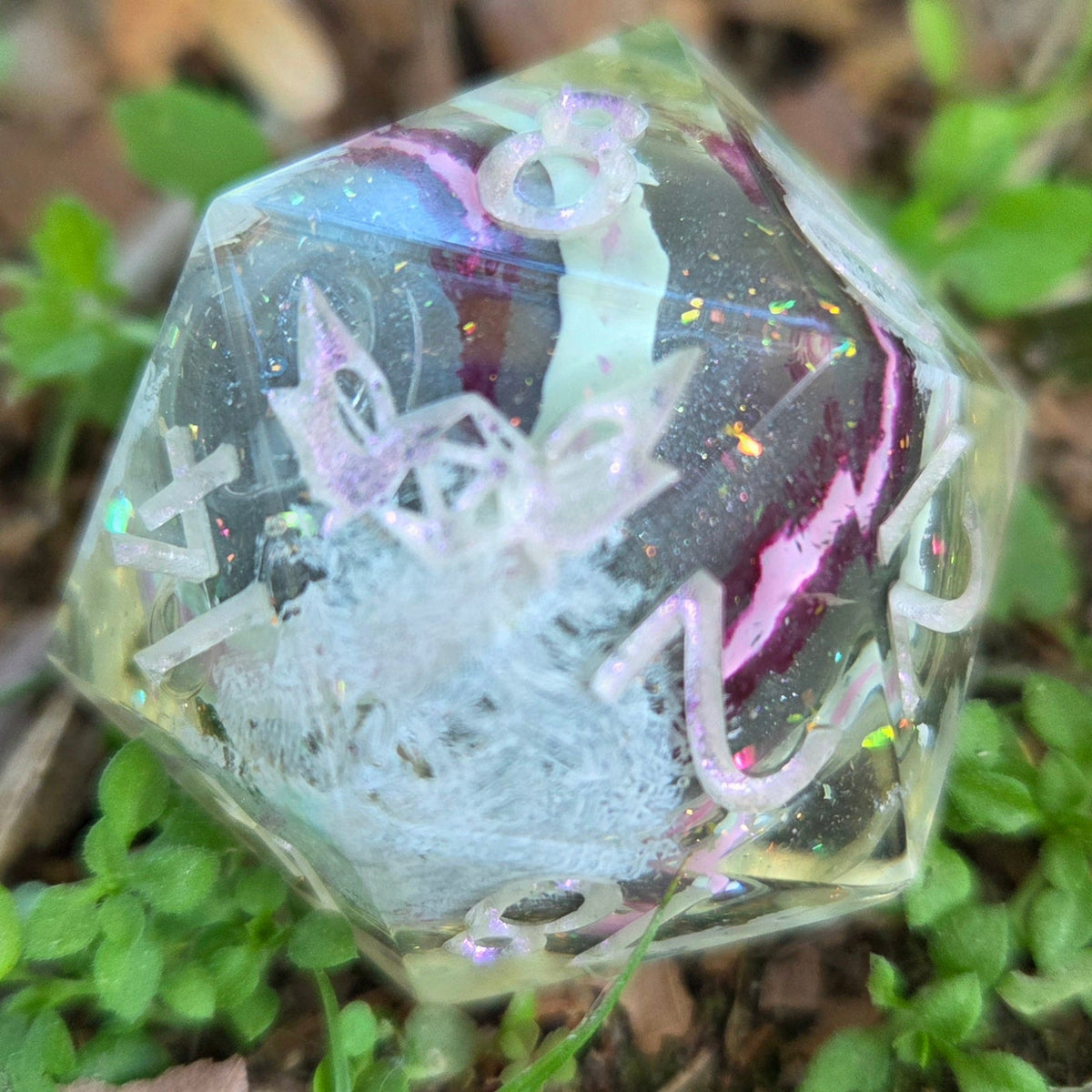 Planetary Alignment - Handmade Planet Liquid-Core Resin D20, 30mm