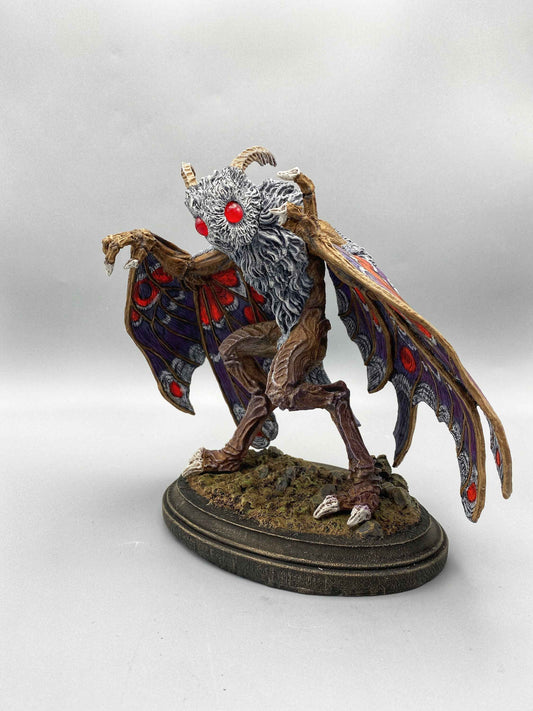 Mothman Statue, Full Color Resin Sculpture | Cryptozoology Creature Figurine | Urban Legend Moth Man Monster Figurine, Horror Art Decor