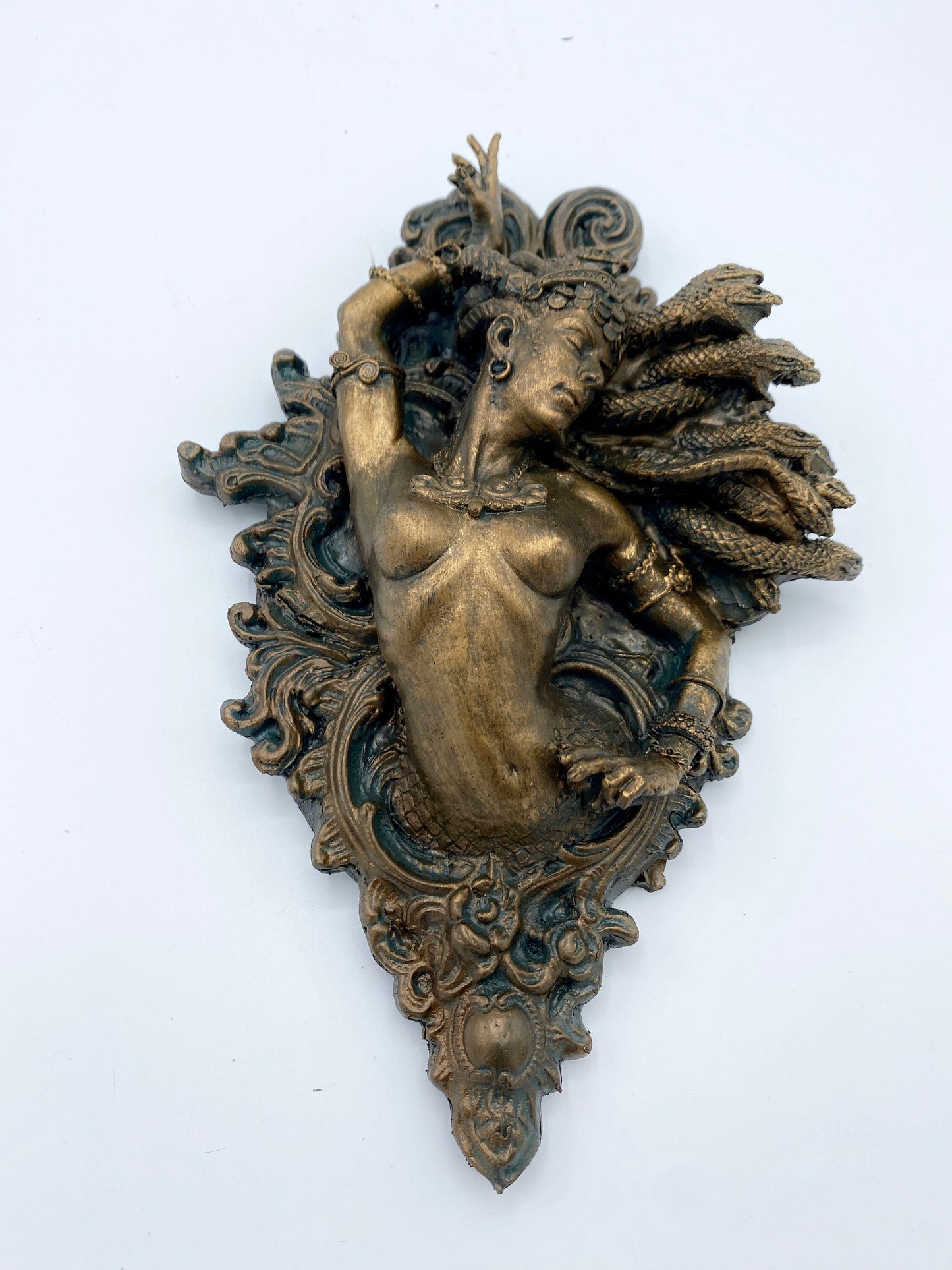 Medusa Small Plaque, Resin Sculpture |. Mythological Creature Wall Art | Myths and Legends Character Statue | Fantasy Art Lover Gift
