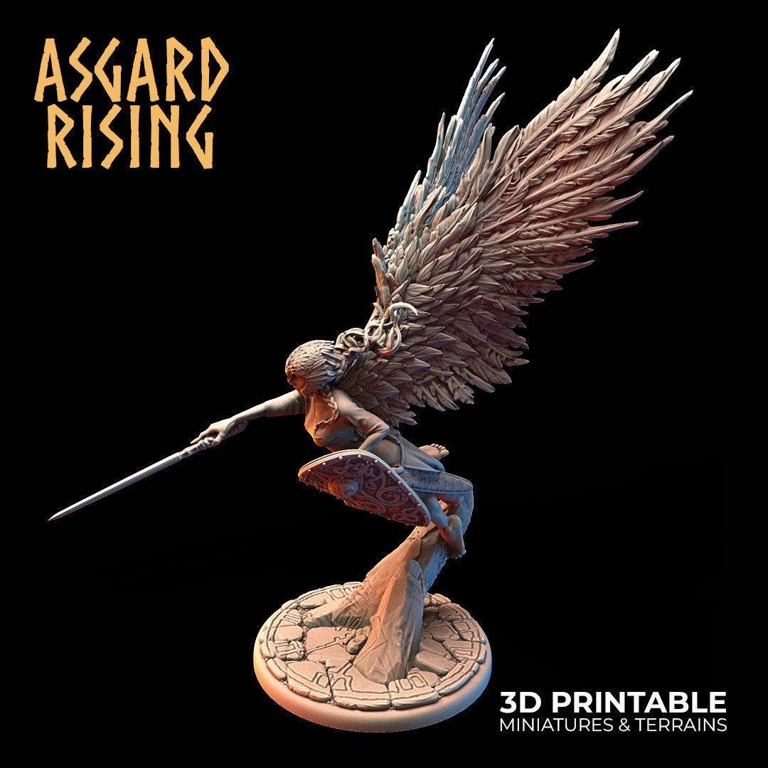 3D Printed Asgard Rising Rangrid the Winged Valkyrie 28 32 mm Wargaming DnD