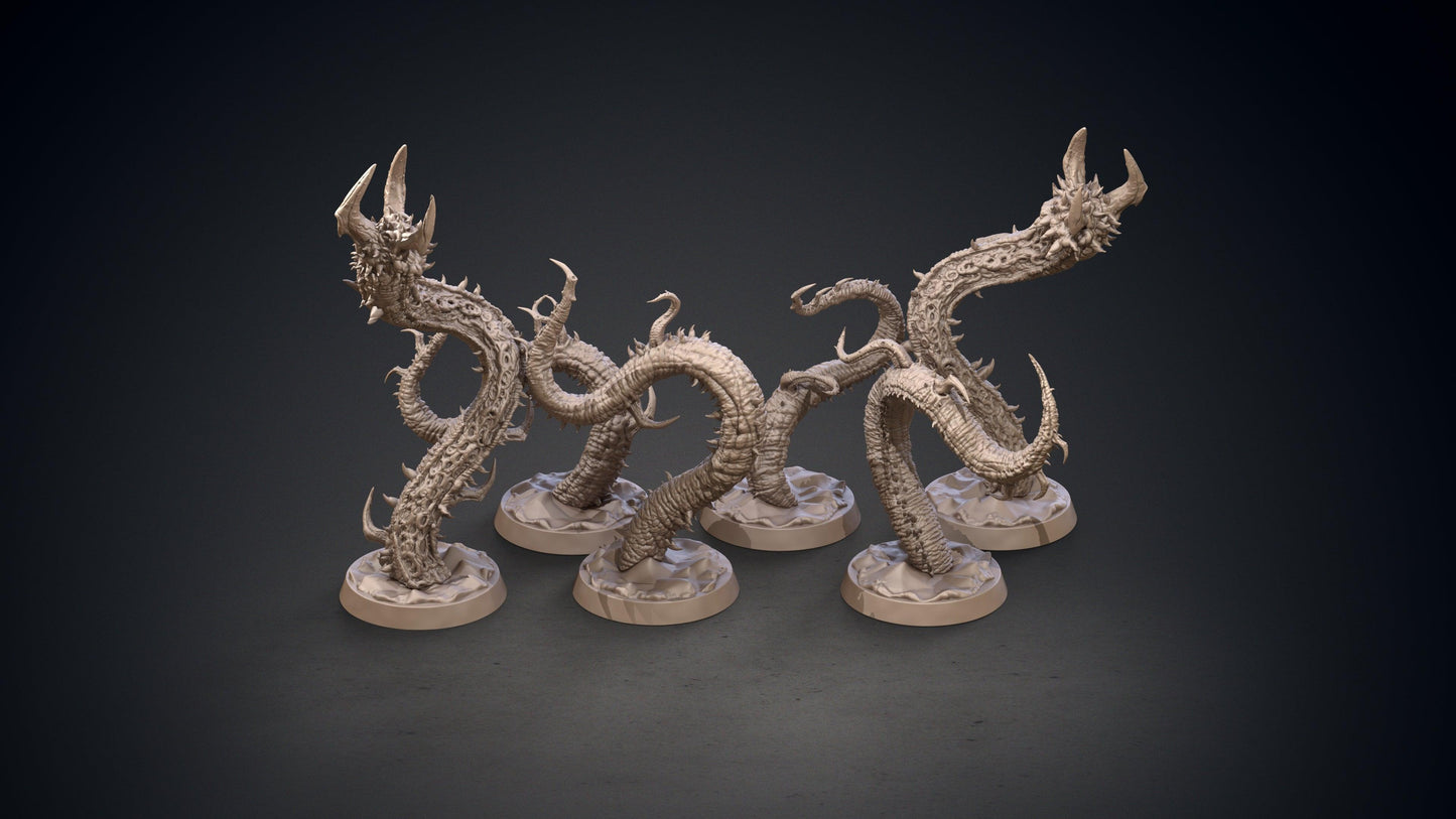 3D Printed Clay Cyanide Thaug Tentacle Monster Hyborean Age 28mm -32mm Ragnarok D&D