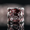 Draco Immortui Hollow Metal Dice Set - Pewter and Red