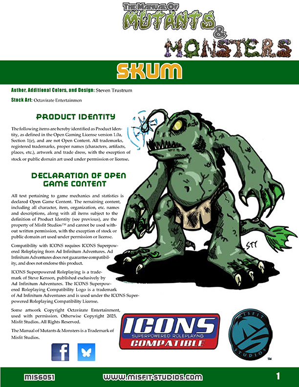 The Manual of Mutants & Misfits: Skum for Icons