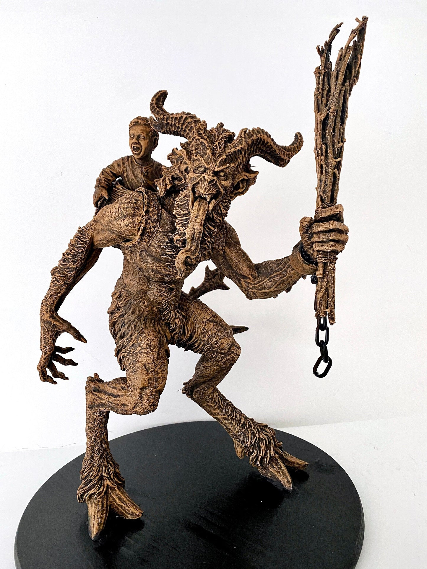Krampus Statue, Large Version, Hand Painted Resin Sculpture | Mythical Creature Figurine | Dark Christmas Demon, Gothic Folklore Decor