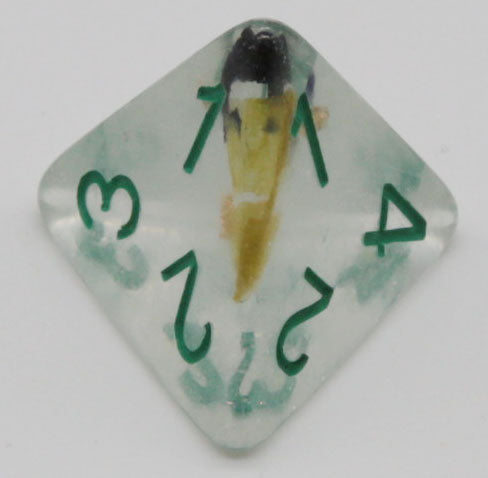 Brave Heart Dice Clear Dice w/ Flowers Foil Green 7-Dice Set Rpg