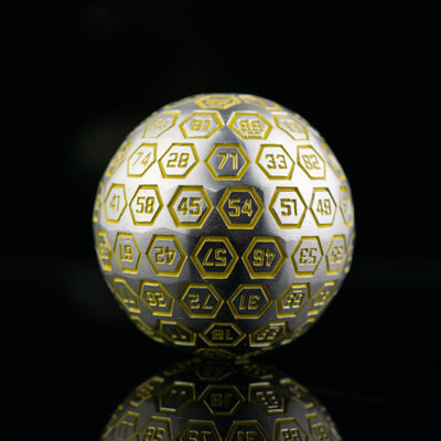 The Orb D100 -  Neon Yellow and Matte Silver Metal Die