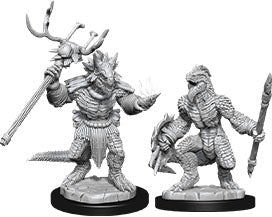 D&D: Nolzur's Marvelous Miniatures – Lizardfolk & Lizardfolk Shaman (Unpainted)