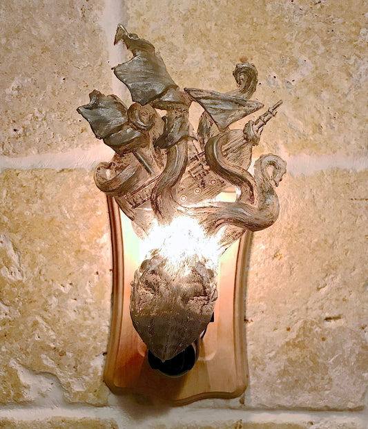 Kraken Nightlight, Hand Painted Resin Sculpture | Nautical Fantasy Night Light | Octopus Sea Monster Light for Gothic Fantasy Home Decor