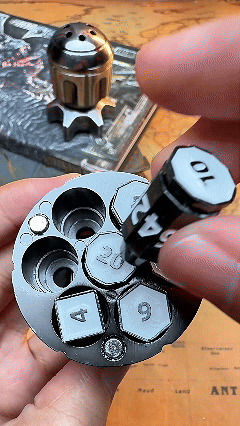 Rocket Launcher Dice Box + Metal Bullet DND Dice Set — 7-Piece TTRPG