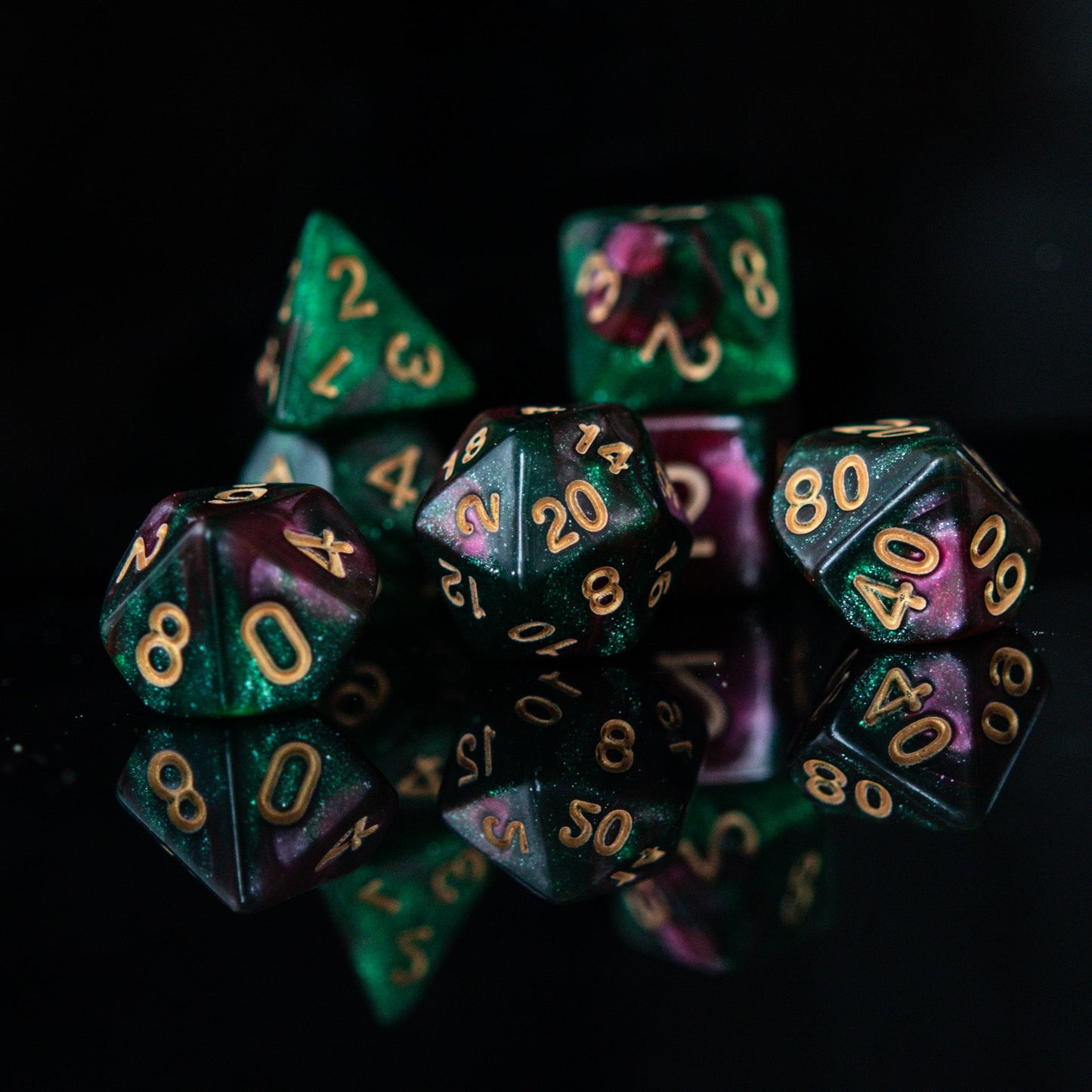 Breath of the Strong Acrylic Dice Set – 7-Piece Polyhedral RPG Dice