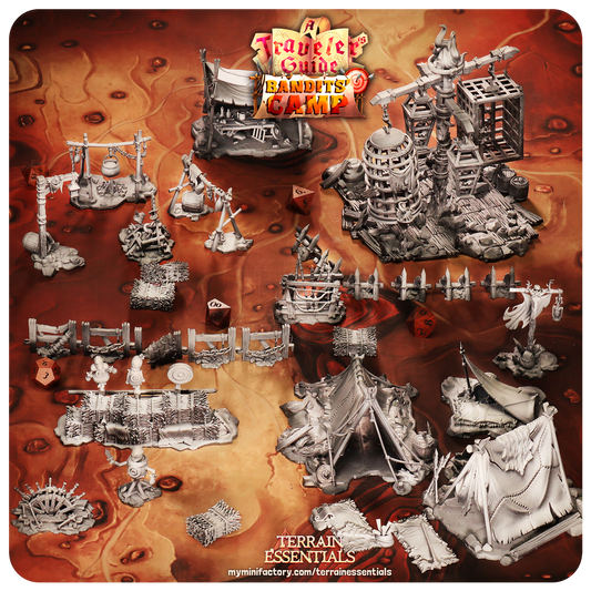 3D Printed Cast n Play Dining Area Bandits Camp Terrain Set 28mm 32mm D&D