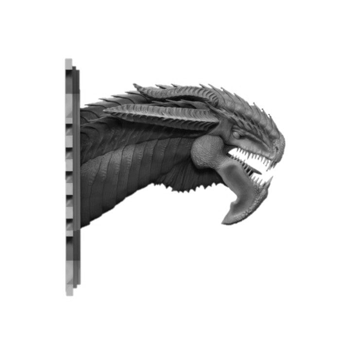 Black Chromatic Dragon Wall-Mountable Bust