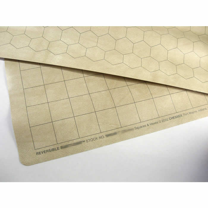 CHX96257 Reversible Battlemat with 1 1/2in Squares and 1 1/2in Hexes Chessex