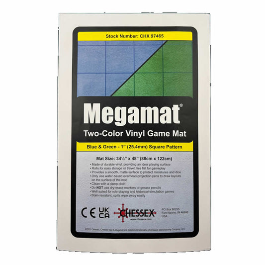 Reversible Megamat Blue/Green 1in Squares 34.5x48 - Chessex CHX97465