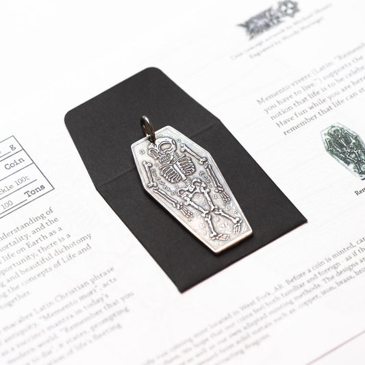 Coffin Memento Mori Memento Vivere Fine Silver Charm or Pendant