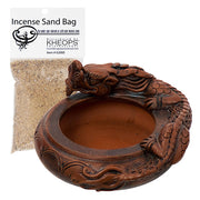 Ceramic Incense Holder Dragon Terra Cotta w/ Sand Bag