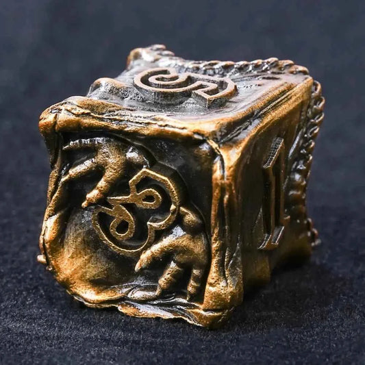 DND Epic Fantasy Metal Dragon Head Dice Set