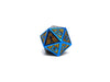 Heroic Dice of Metallic Luster - Single D20 Dice - Gold with Blue Font