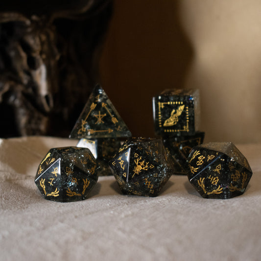 Wendigo Shattered Glass Dice Set – 7-Piece Polyhedral RPG Dice
