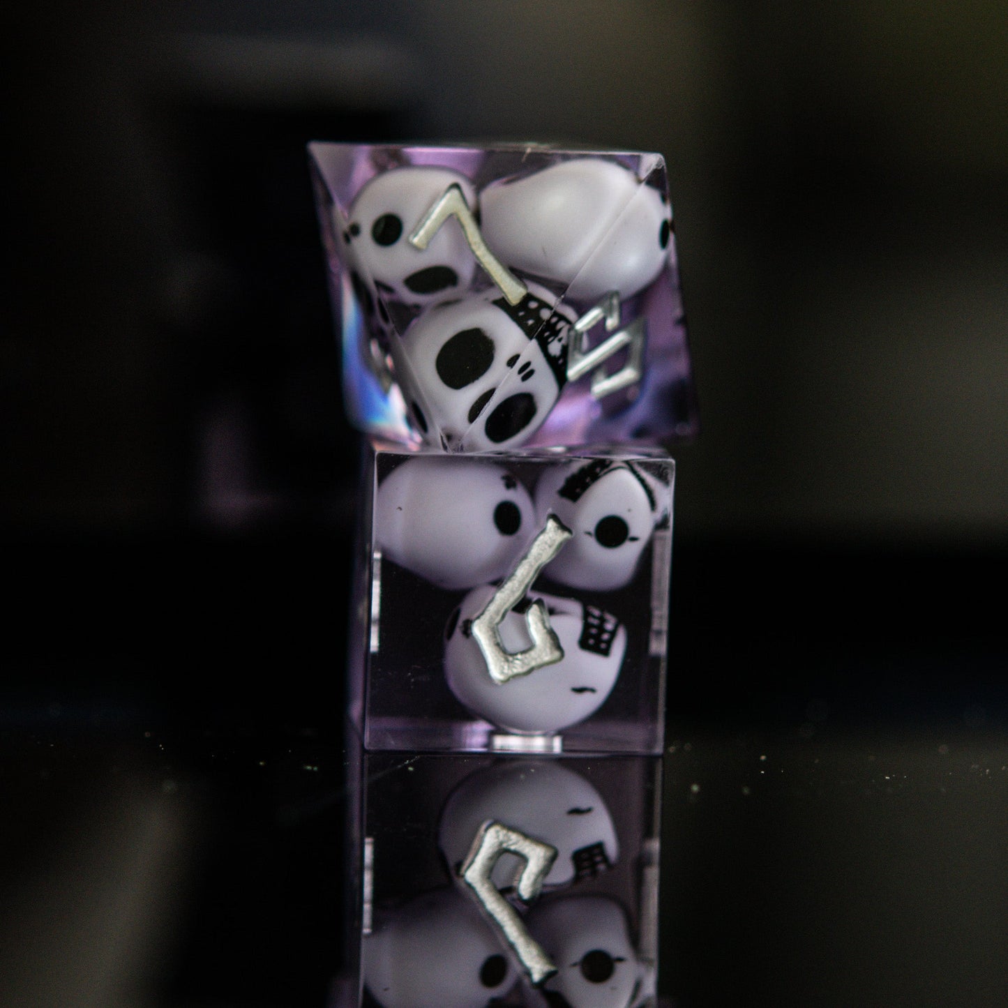 Corpse Lavender Sharp-Edged Resin Dice Set – 7-Piece Polyhedral RPG Dice