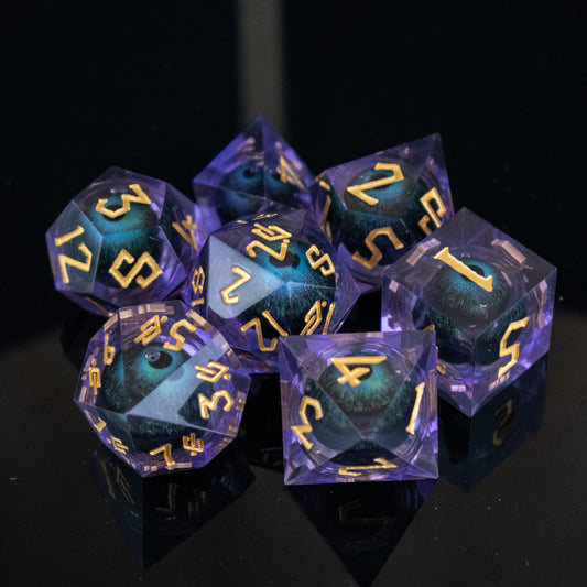 The Omnipotent Liquid Core Dice Set – 7-Piece Polyhedral RPG Dice