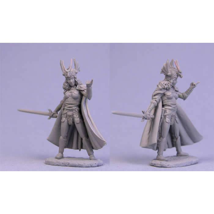 Cocky Female Knight with Sword Miniature Elmore Masterwork