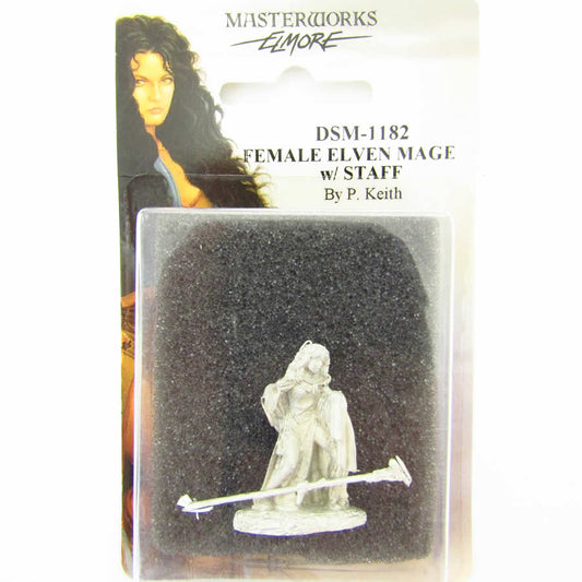 DSM1182 Female Elven Mage with Staff Miniature Elmore Masterwork