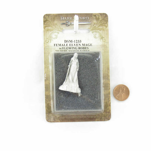 DSM1233 Female Elven Mage with Flowing Robes Miniature Figurine Elmore Masterworks