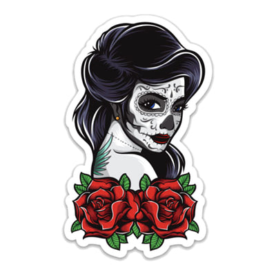 Day of the Dead Lady Sticker 4.4