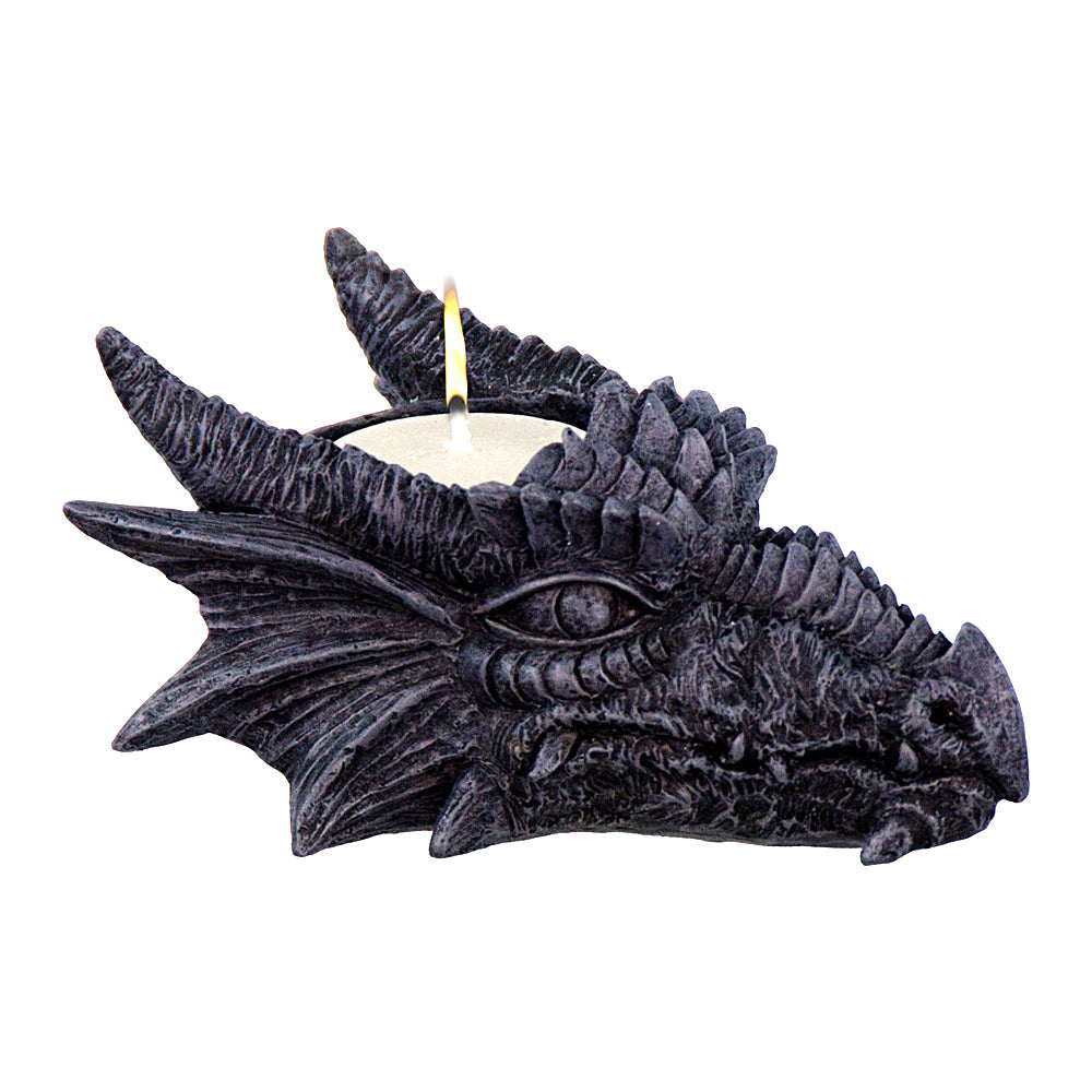 Grey Dragon Head T-Light Holder