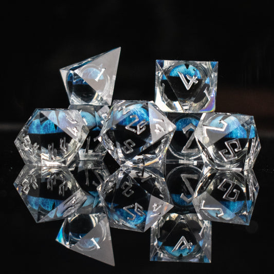 Legacy of Blue Eyes Liquid Core Dice Set – Silver Edition