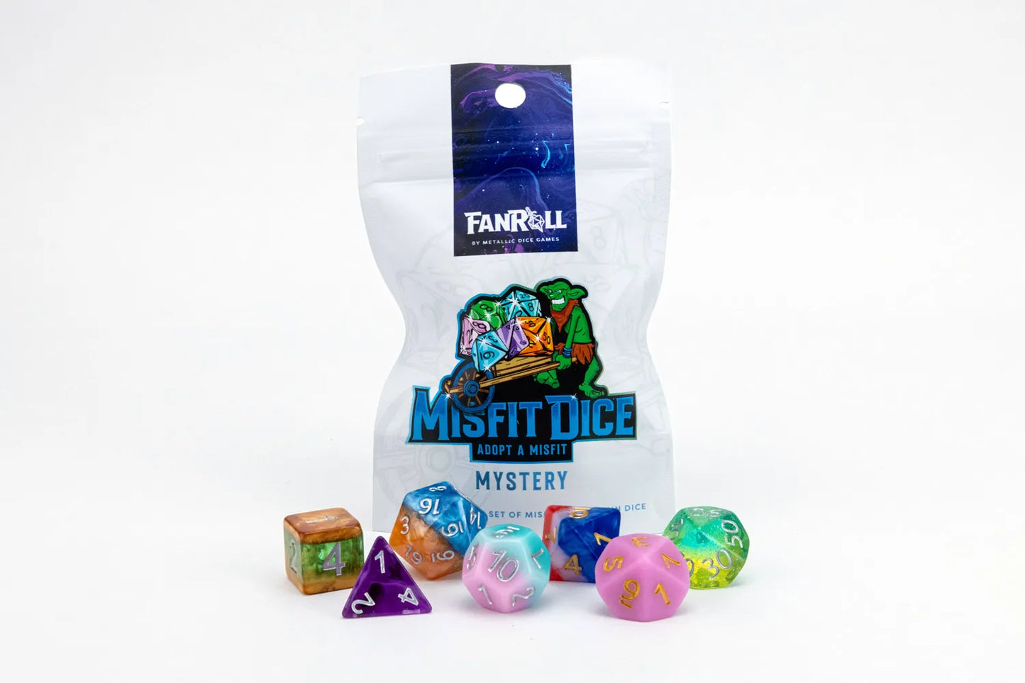 Mystery Misfit Resin Polyhedral Dice Set | Surprise Full Assorted Dice Set