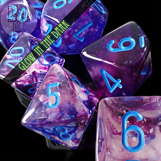 Nebula Nocturnal Glow-in-the-Dark Dice Set | Chessex 7pc