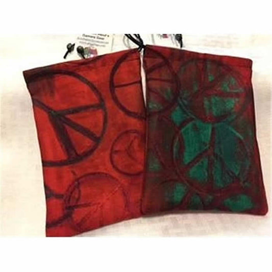 GHGCB1029 Peace Sign Print Dice Bag Cotton 7inx5in Drawstring