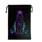 Goddess Black Velvet Embroidered Bag