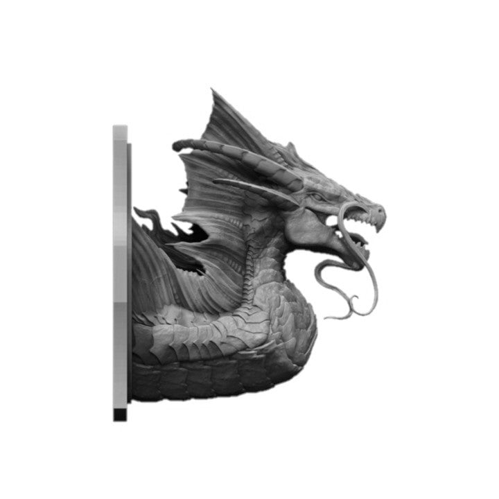 Gold Metallic Dragon Wall-Mountable Bust