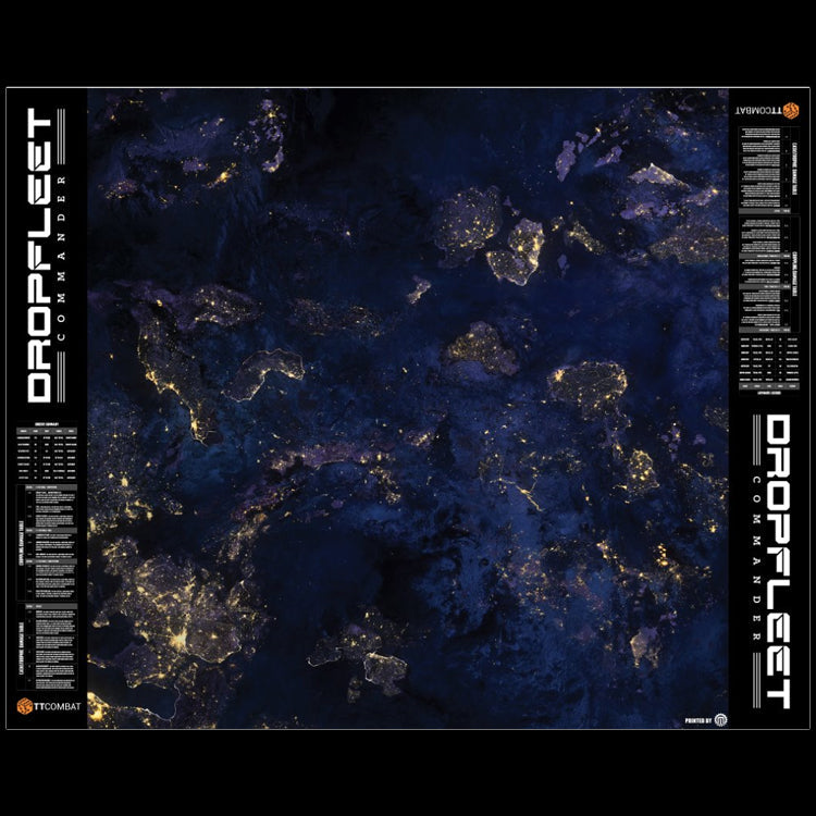 TT Combat: Dropfleet Commander Nocturnal Play Mat - 48x48 or 48x60 with PlayerAid Border
