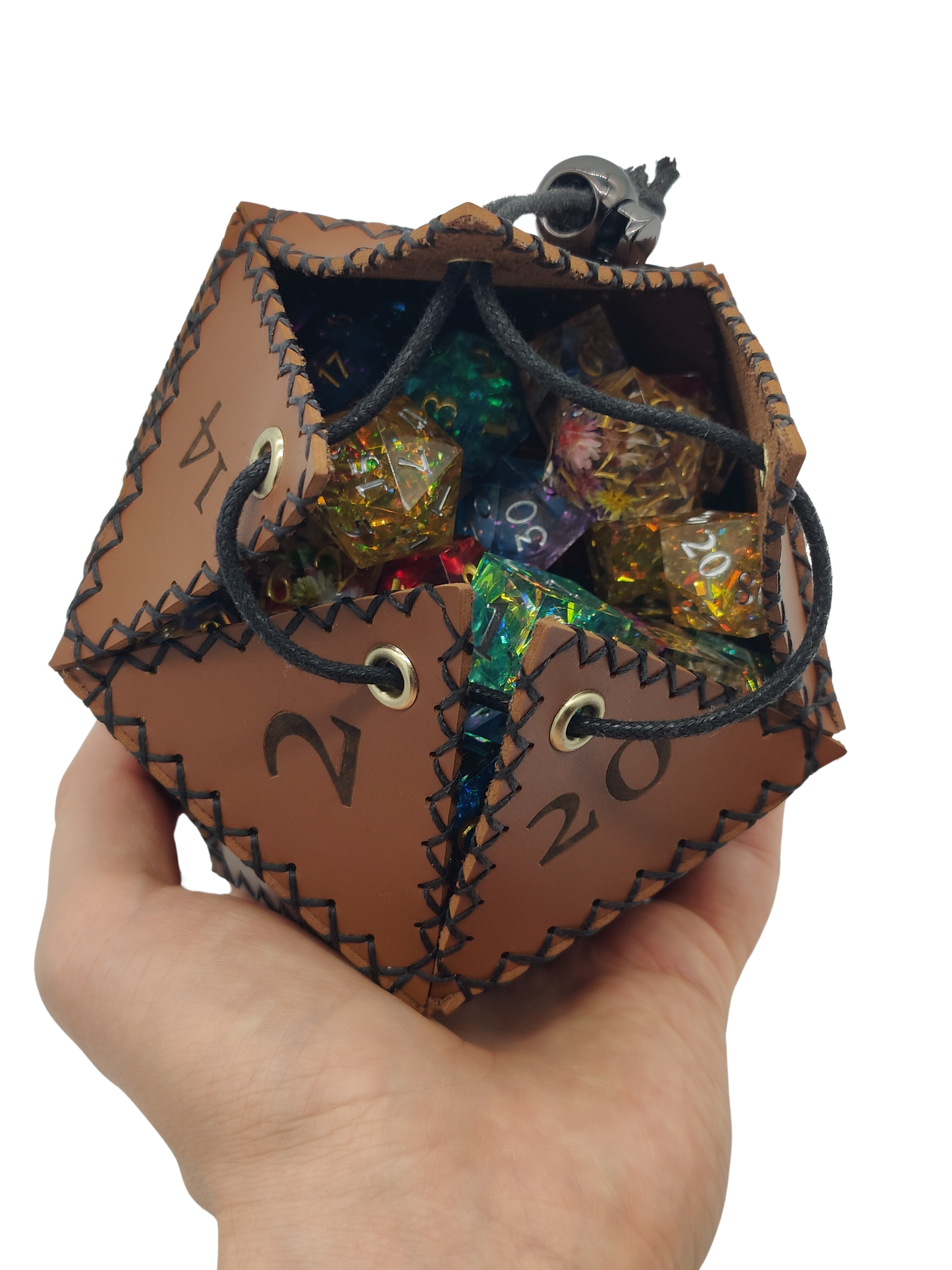 D20 Dice Bag – Die of Holding PU Leather RPG Dice Pouch for DND