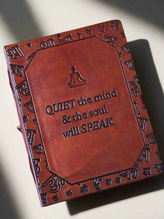 Quiet the Mind Leather Journal - Mindfulness & Spiritual Growth