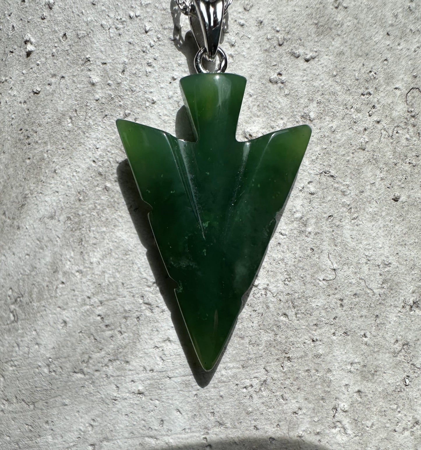 Canadian Jade Arrow Pendant — 31mm Nephrite Jade
