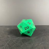 Cracked Stone D20 Dice - Green