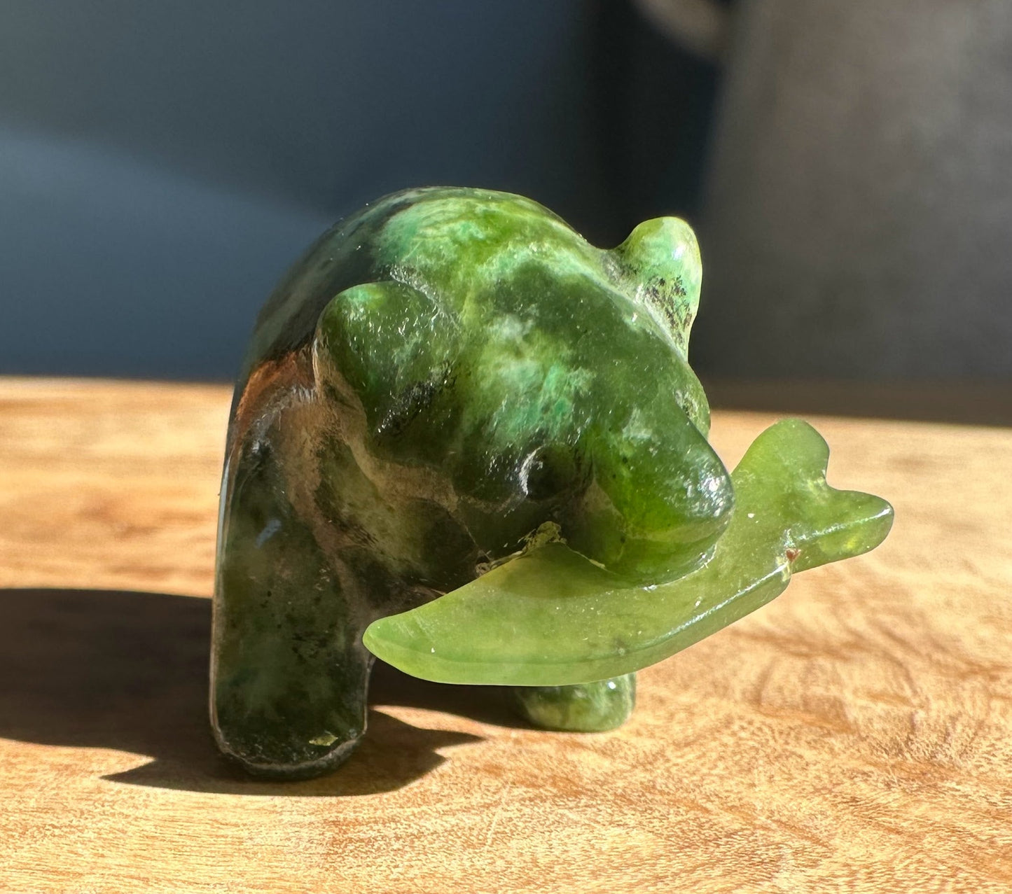 Bear Special with Jade Fish — 1.25" Canadian Jade Figurine