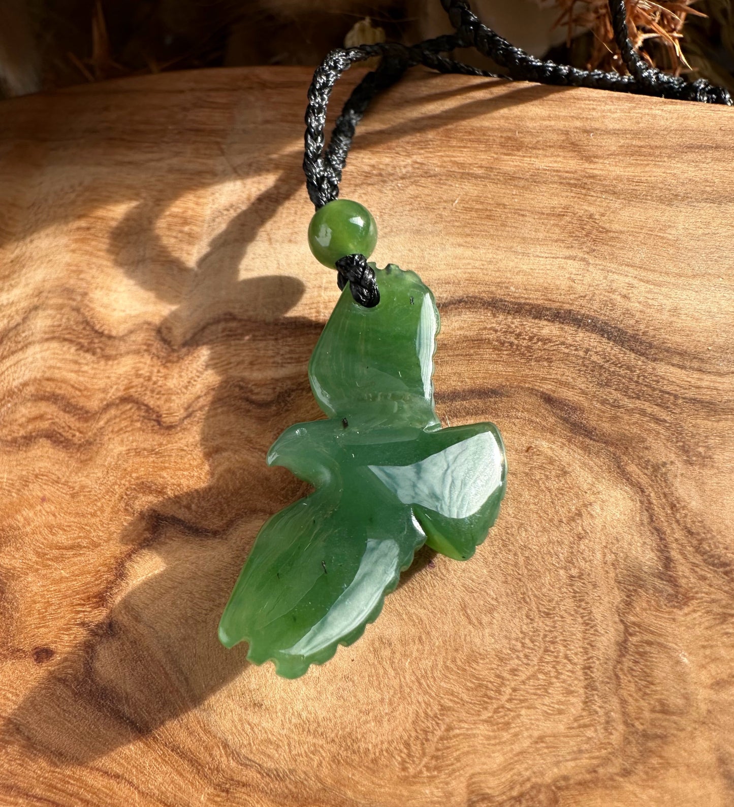 Jade Eagle Pendant — 33mm Natural Canadian Jade