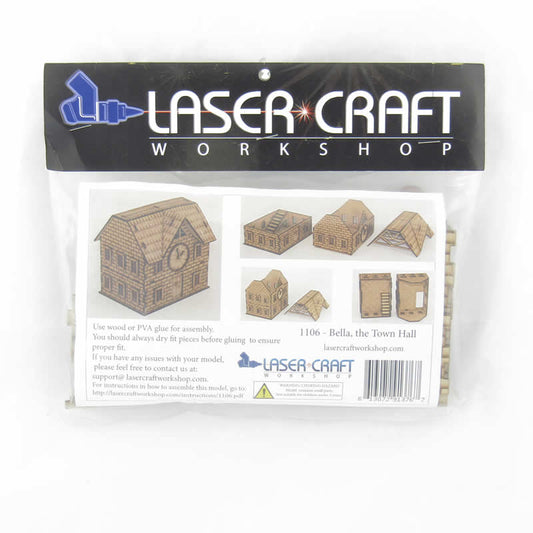 LCW1106 Bella The Town Hall 28mm Scale Miniature Terrain Laser Craft Workshop