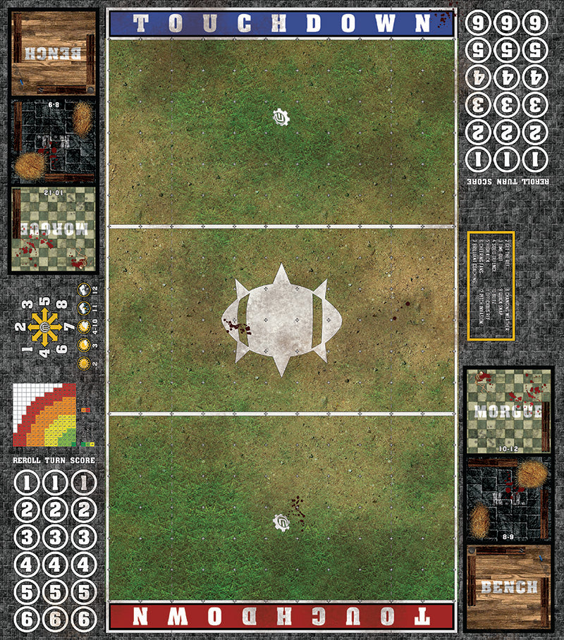 Grassy Spring Fantasy Football Play Mat – Classic Blood Bowl Pitch by Mats by Mars